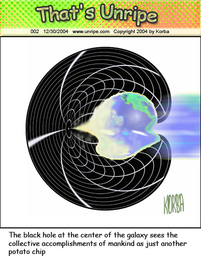 cartoon 2, black hole at the center of the galaxy